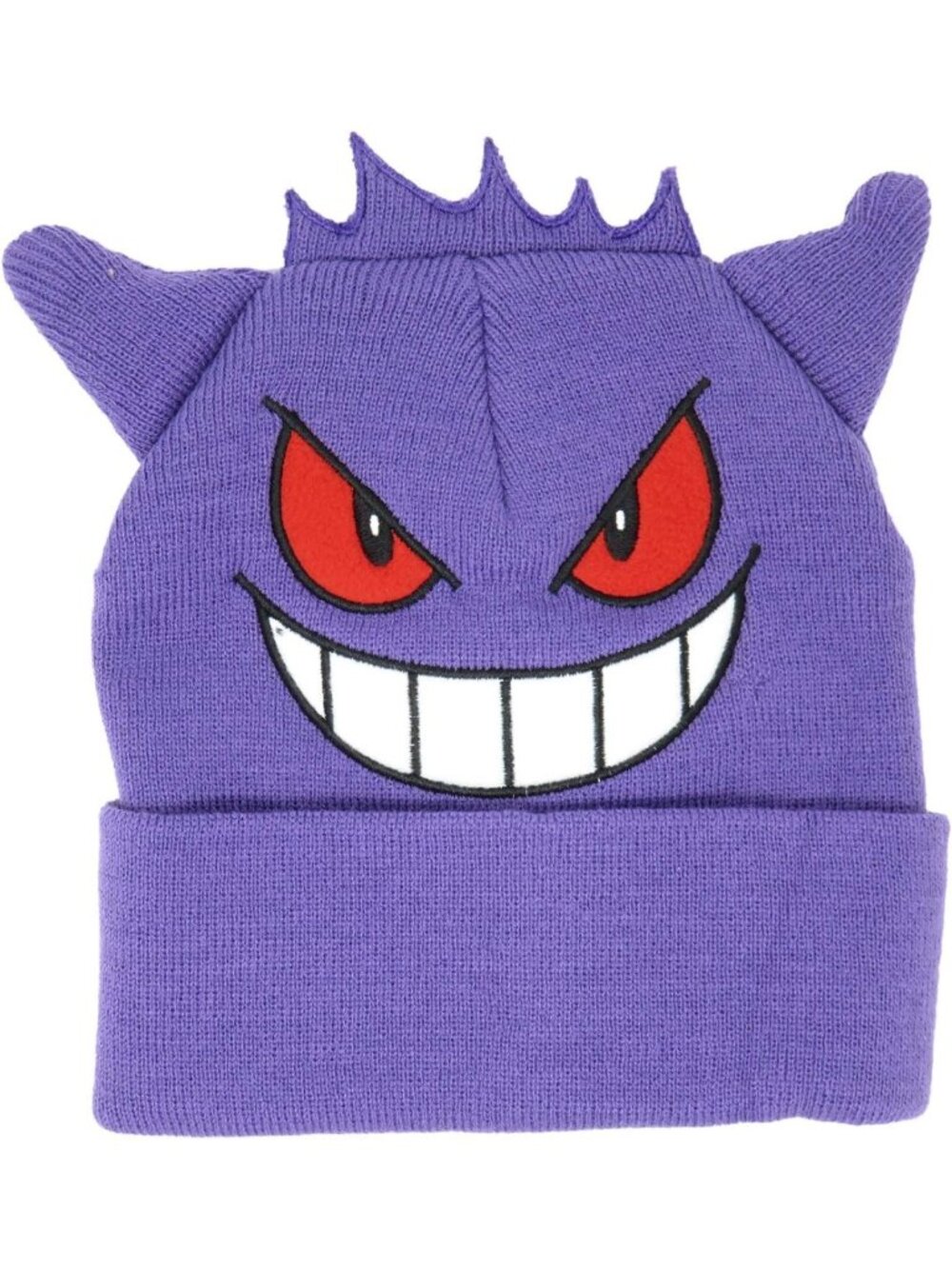 Embroidered Gengar Beanie Hat - Cozy Cuff Cap, One Size, Perfect for Pokemon